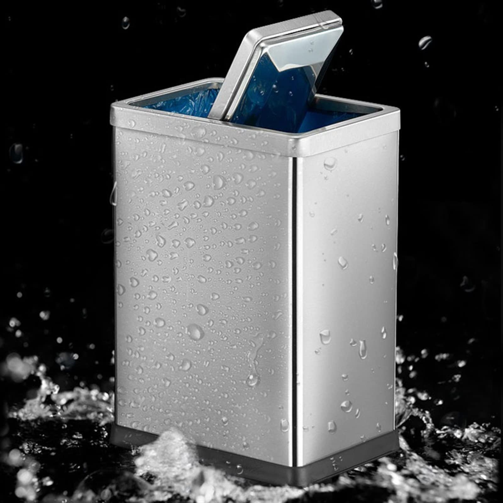 Cestino Pattumiera for WC con Coperchio in Acciaio Inox for Uso Domestico Soggiorno Bagno Semplice Cestino for Carta igienica Stretto e Piccolo con Coperchio Bidoni della Spazzatura(S)