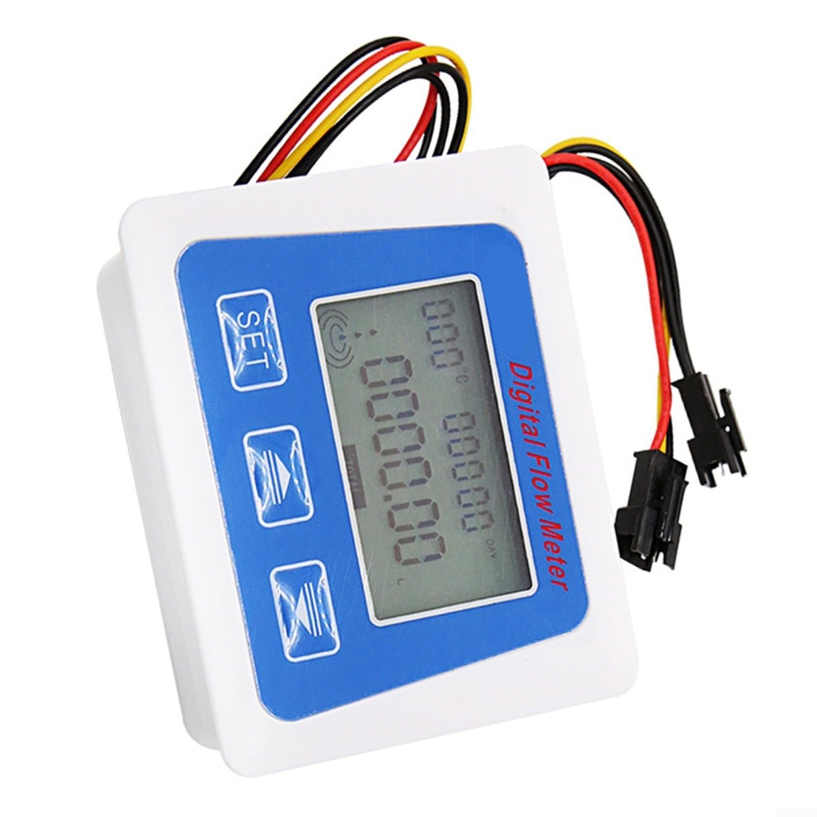 Contador de caudal digital LCD para control de agua, 1-25 l/min, G1/2 pulgadas, temperatura de -999 grados a 999 grados, salida de pulso, cobre