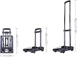 Asixxsix Small Folding Hand Truck, ABS and Iron Luggage Trolley Cart with 2 Wheels, 110 Pounds Capacity, Portable Compact Folding Dolly for Shopping Moving Airport Travel Warehouse
