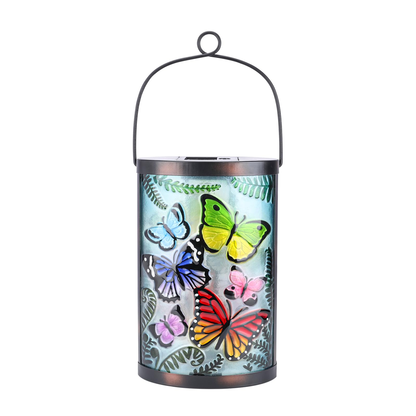 Afirst Solar Lantern Outdoor Hanging Glass Solar Peacock Lights Waterproof LED Solar Lamp for Garden Yard Tree Desk Decor-image-8