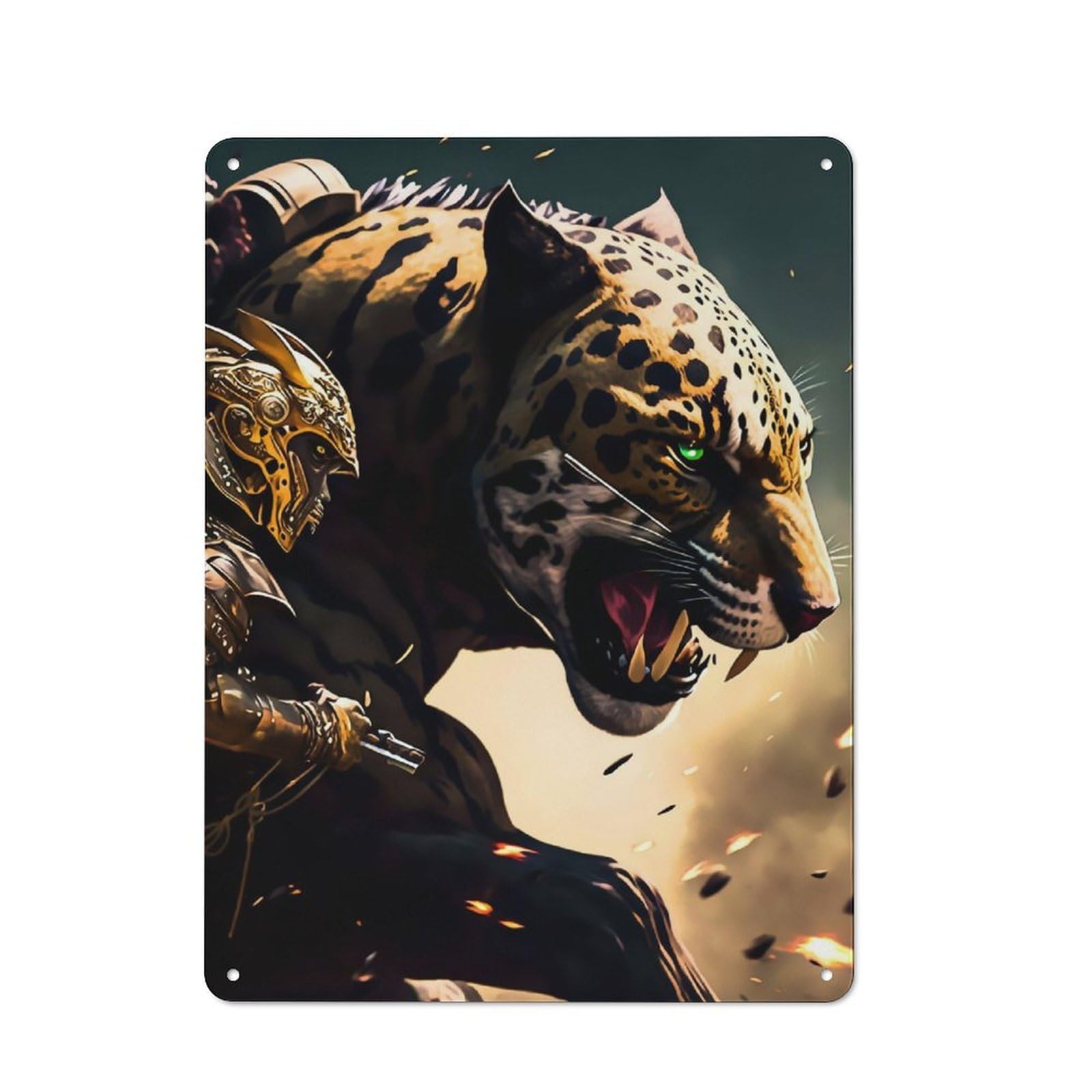 Junmoney Jaguar Tin Sign 40X30cm With For Living Room Wall, Retro Decor, Gift Idea At Christmas For Living Room Decor Lovers