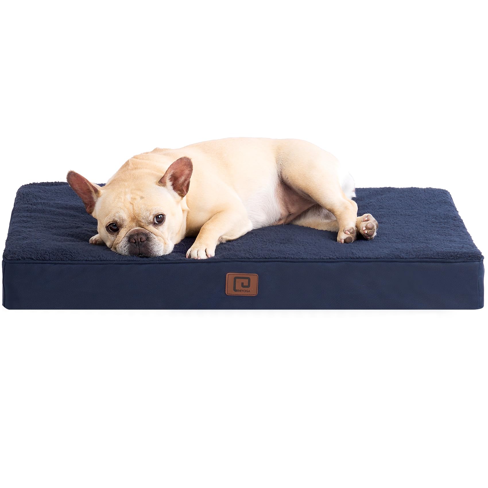 EHEYCIGA Cuccia Cane Interno Taglia Media, (76L x 51W cm) Ortopedica Cuscino per Cani, Cuscino Cane Sfoderabile e Lavabile, Ortopedico Lettino per Cani, Orthopedic Dog Bed, Blu Navy