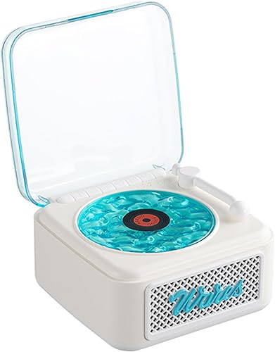 Altavoz Bluetooth de vinilo retro Vintage Waves Reproductor de discos de vinilo Estilo Altavoz inalámbrico portátil con luces ambientales RGB Sonido