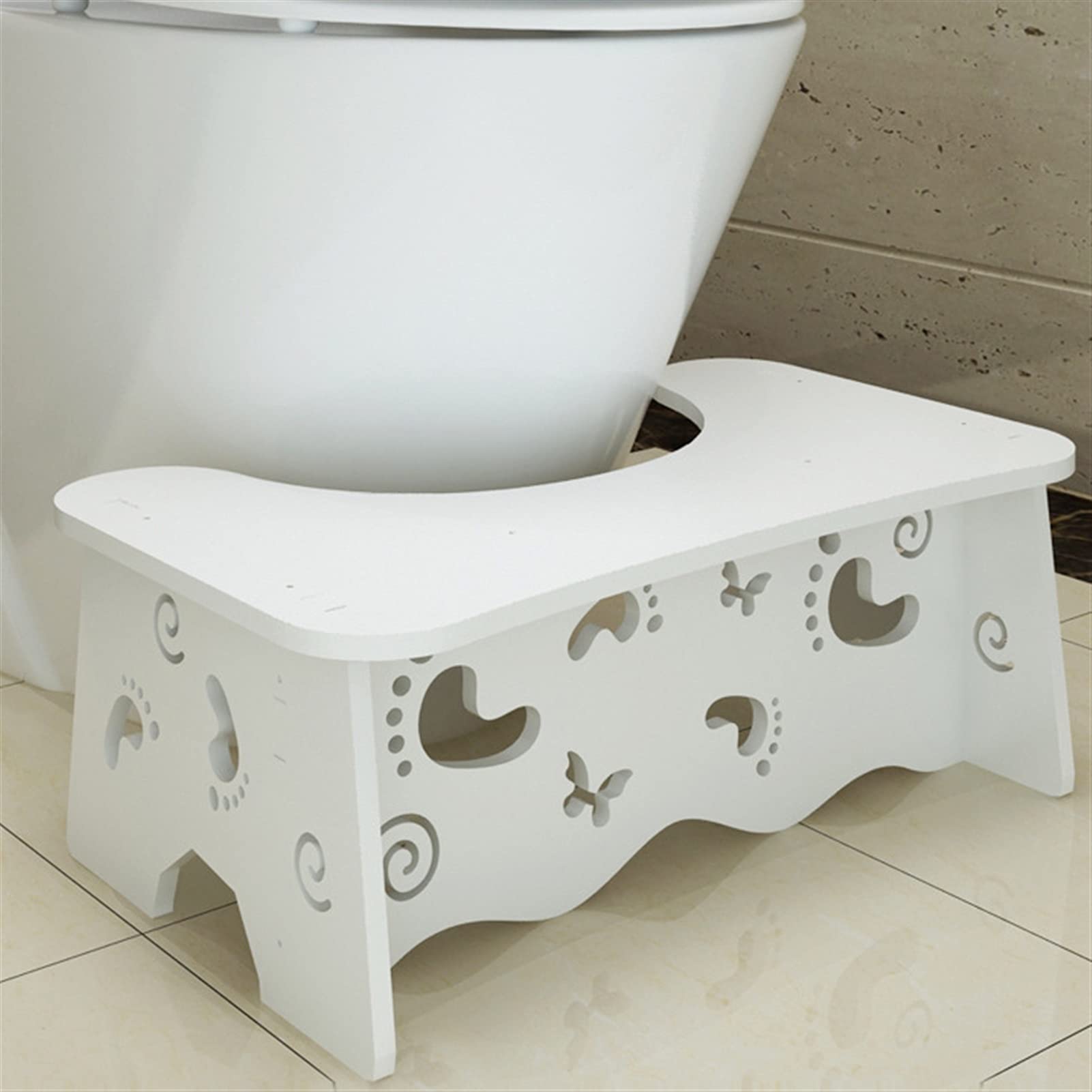 Taburete de Inodoro para baño, Taburete de Inodoro Antideslizante Ayuda para Inodoro Reposapiés en Cuclillas Ayuda para Orinal Ayuda a prevenir el estreñimiento Suministros de baño Ayuda (C