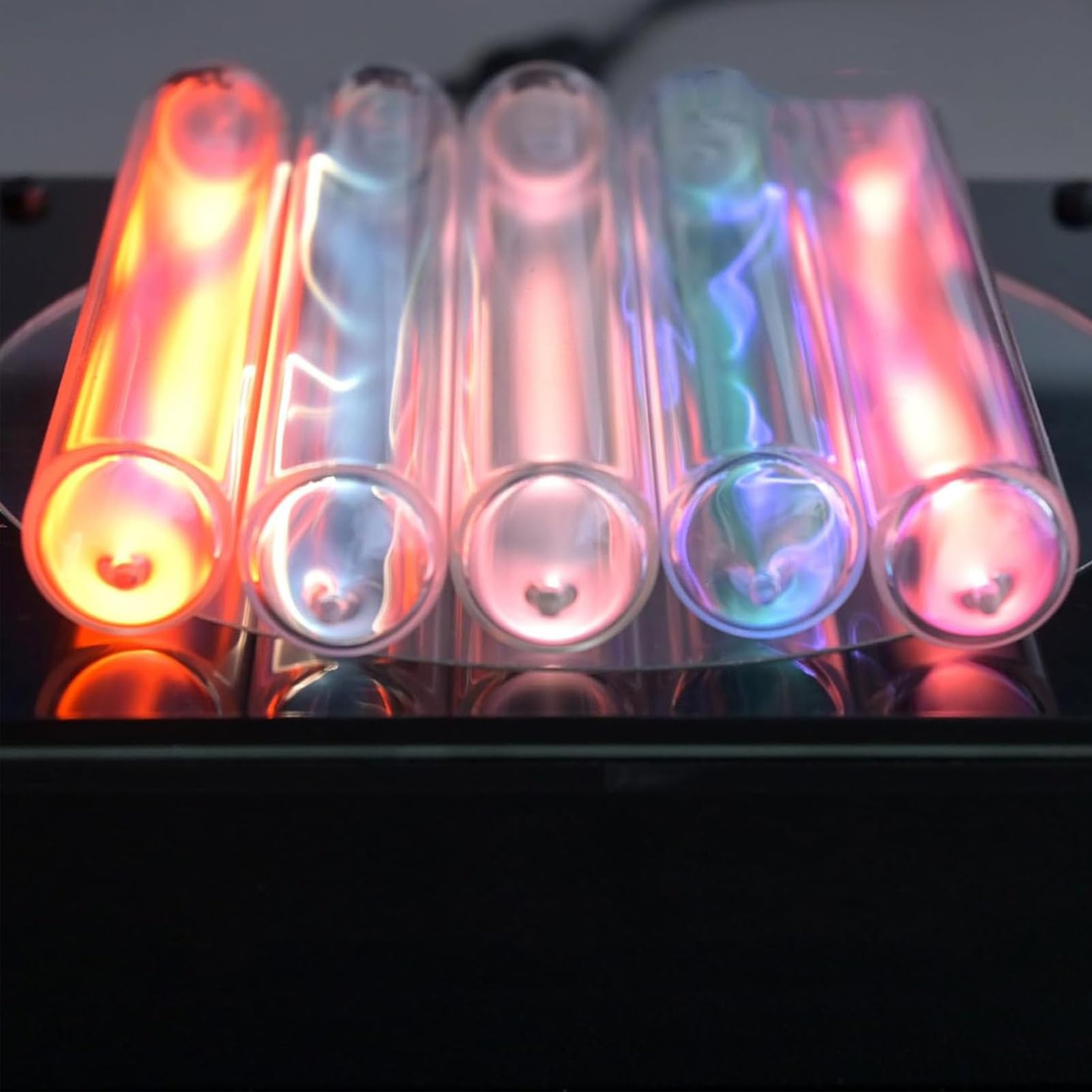 Lámpara con 5 Tubos De Plasma, Dispositivo Luminoso De Vidrio con Tubos De Plasma, Luz De Neón con Gases Raros, para Decoración De Fiestas, Señal De Advertencia para Actividades Al Aire Libre