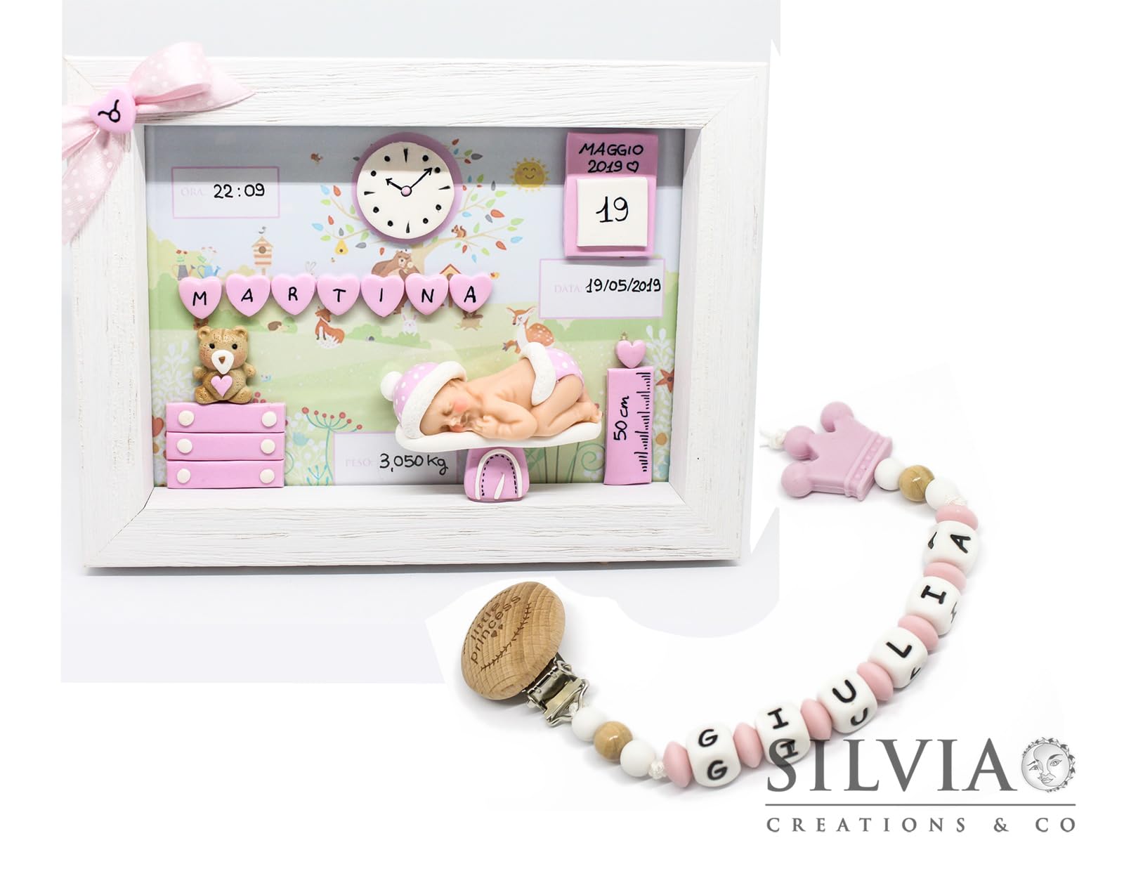 Quadretto nascita bimba - idea regalo nascita