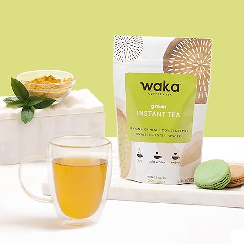 Miniatura 5 de Waka Mezcla de té instantánea, paquete de 3 bolsas, 100% hojas de té, sin aditivos, polvo de té sin azúcar, negro keniano, verde clásico, verde con