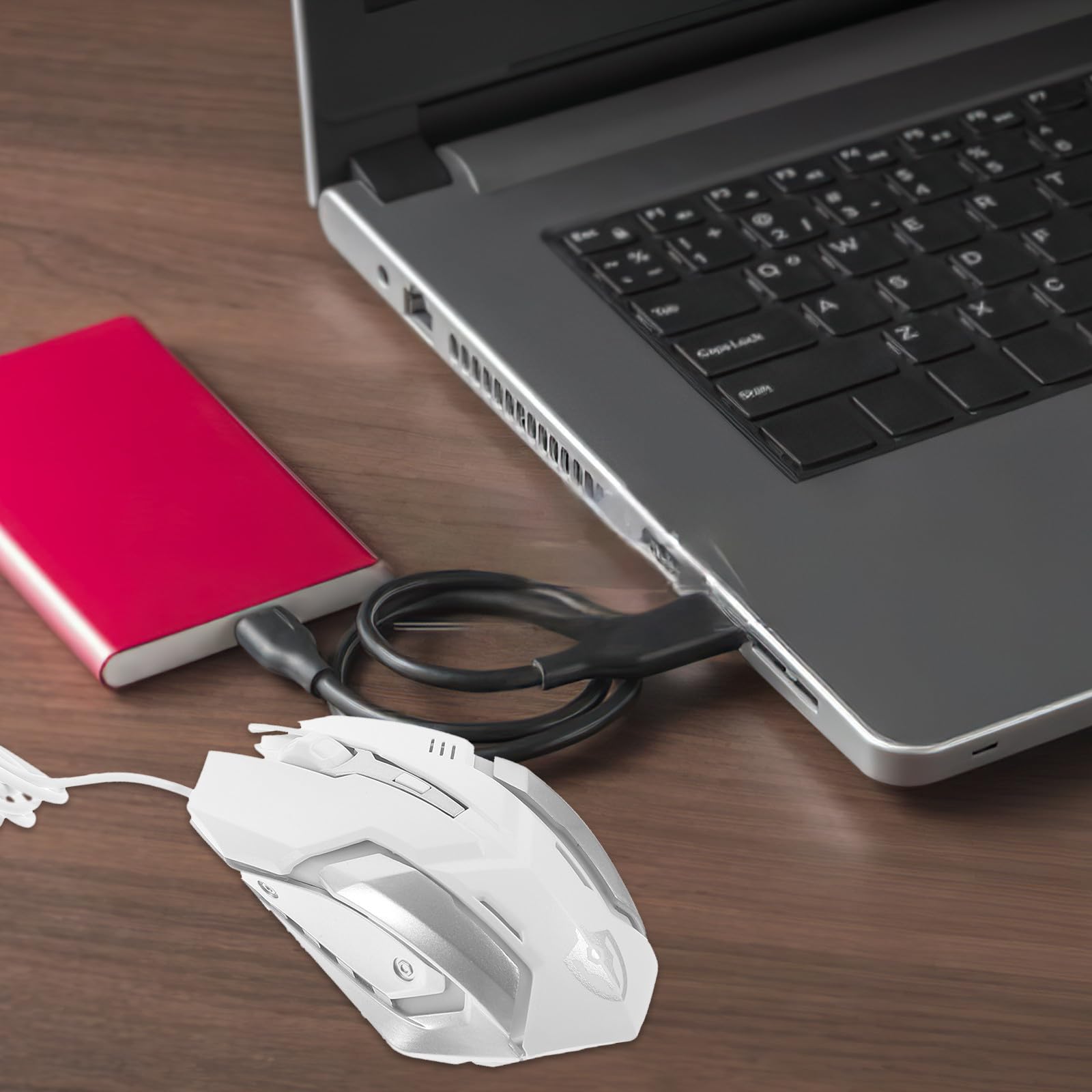 Tastiera e Mouse Wireless Mini in Metallo Argento per Computer