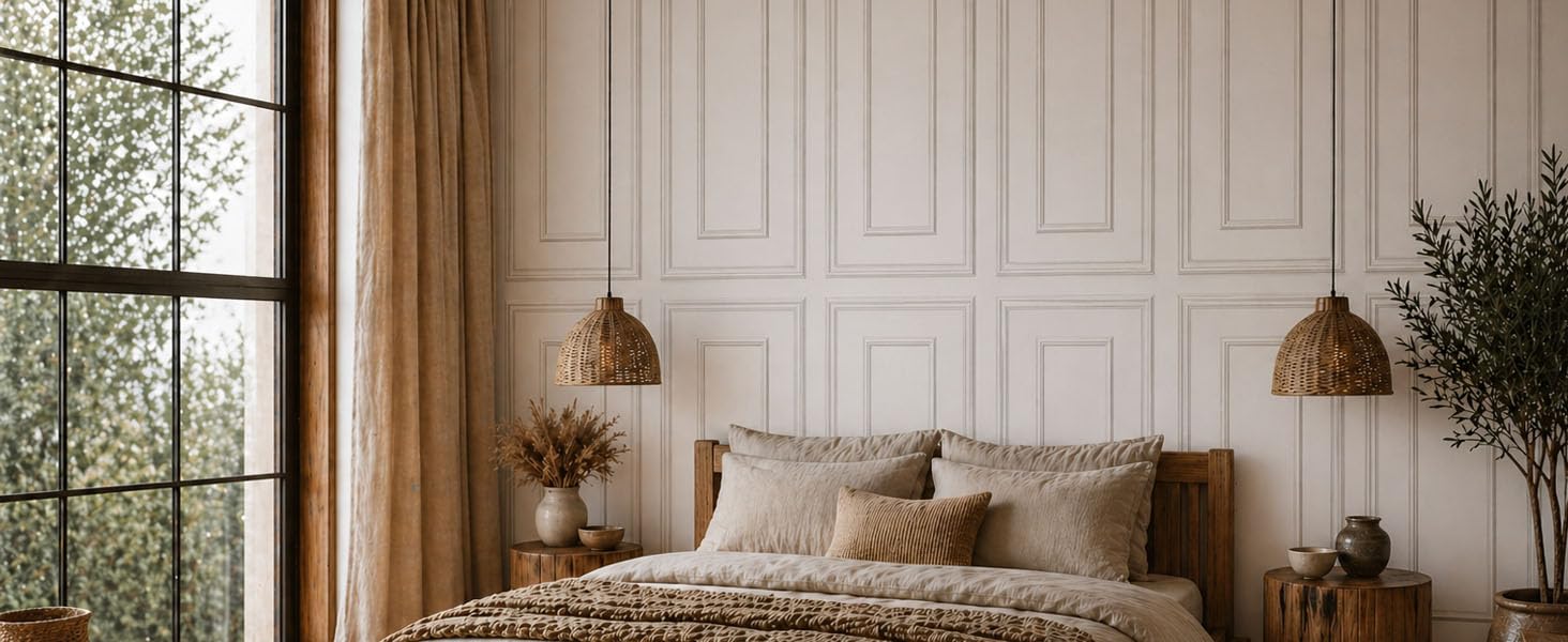Deccart Wandpaneele 100x50 cm - Panel wand - Paneele - Wandverkleidung Innen Deckenverkleidung Wandplatten aus Polystyrol 3d Wall Panels - Boazeriemuster XL Kashmirbeige Beige - 4 Stück (2 m²)
