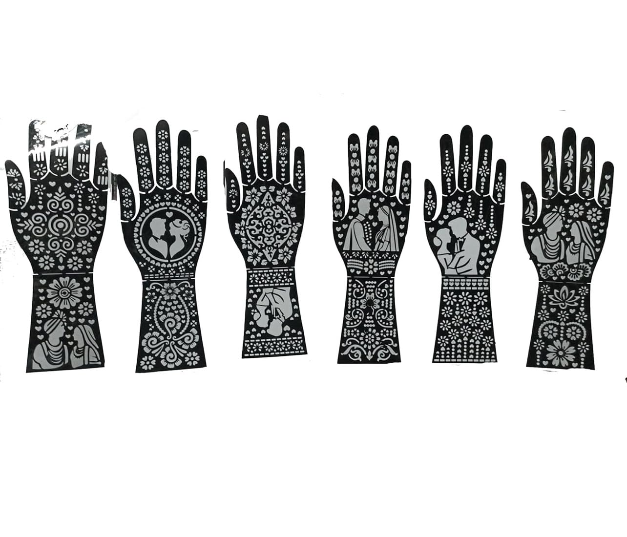 Fashion Fitoor Mehndi Stencil Stickers for Hands (Pack of 4 Pairs) | Dulha Dulhan Henna Mehandi Tattoo Stencils | Easy Heena Stickers for Girls & Women | Wedding, Festivals & Functions-image-40