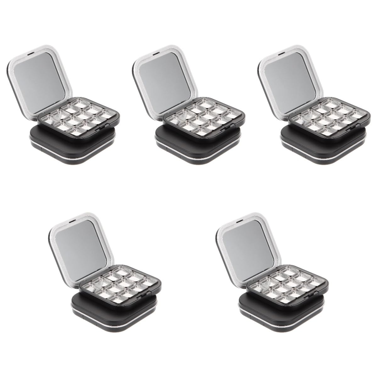 Beavorty 5 Ensembles Palette De Fards À Paupières Vide Fard À Paupières Pailleté Cosmetic Organizer Palette De Fard À Paupières Magnétique Plateau De Cosmétiques Métal Black 2 Pièces * 5