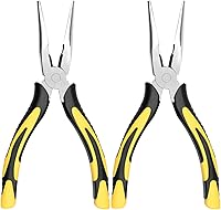 Vista 13 de Alicates de Punta Larga Premium de 6'' y 8'', Precisión de Sujeción de Papel, Acero de Alto Carbono, Agarre Suave con Cortador de Alambre, Alicates