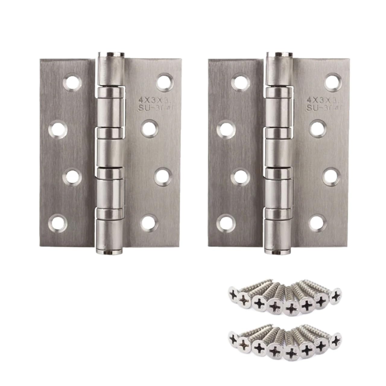 Bisagra For Puerta De Casa Acero Inoxidable Color Níquel Cepillado Y Bronce 4" Con Apertura 270 Grados Tornillos(Brushed Nickel)