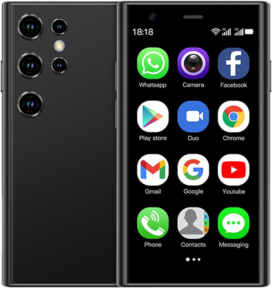 S23 Pro Mini Unlocked Phones, 4G Cell Phone 2G+16GB Smartphone 2.5 Inch Android Quad Core 3000mAh Student Pocket Cell Phone Dual SIM/GPS (Black)