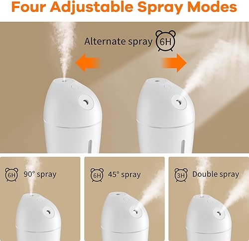 Miniatura 3 de HandFun Mini humidificador portátil, humidificadores de niebla fría de escritorio personal USB, 13.5 fl oz para