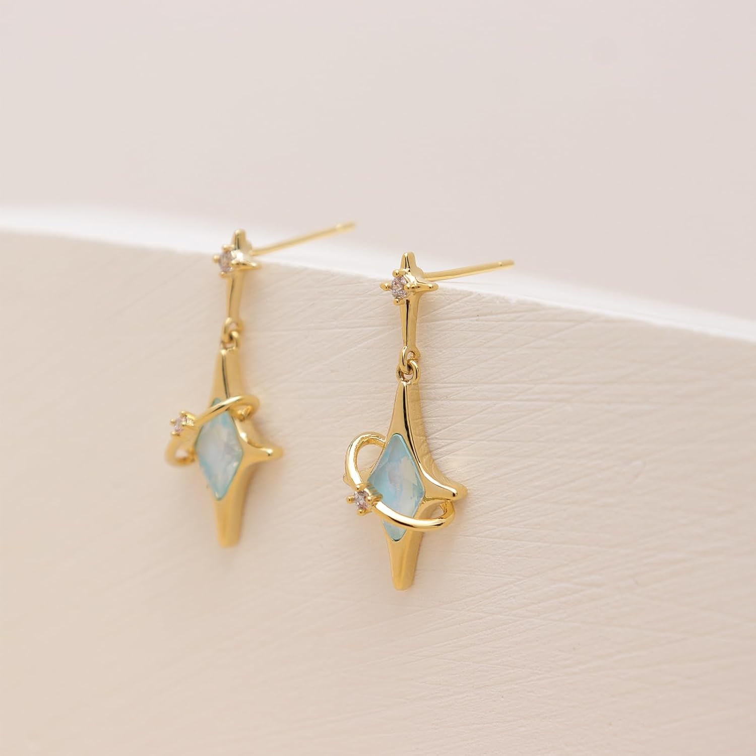 Sonateomber Star Drop Dangle Earrings for Women Trendy Unique Sparkly Rhinestone Stud Fashion Jewelry Gift - Image 6