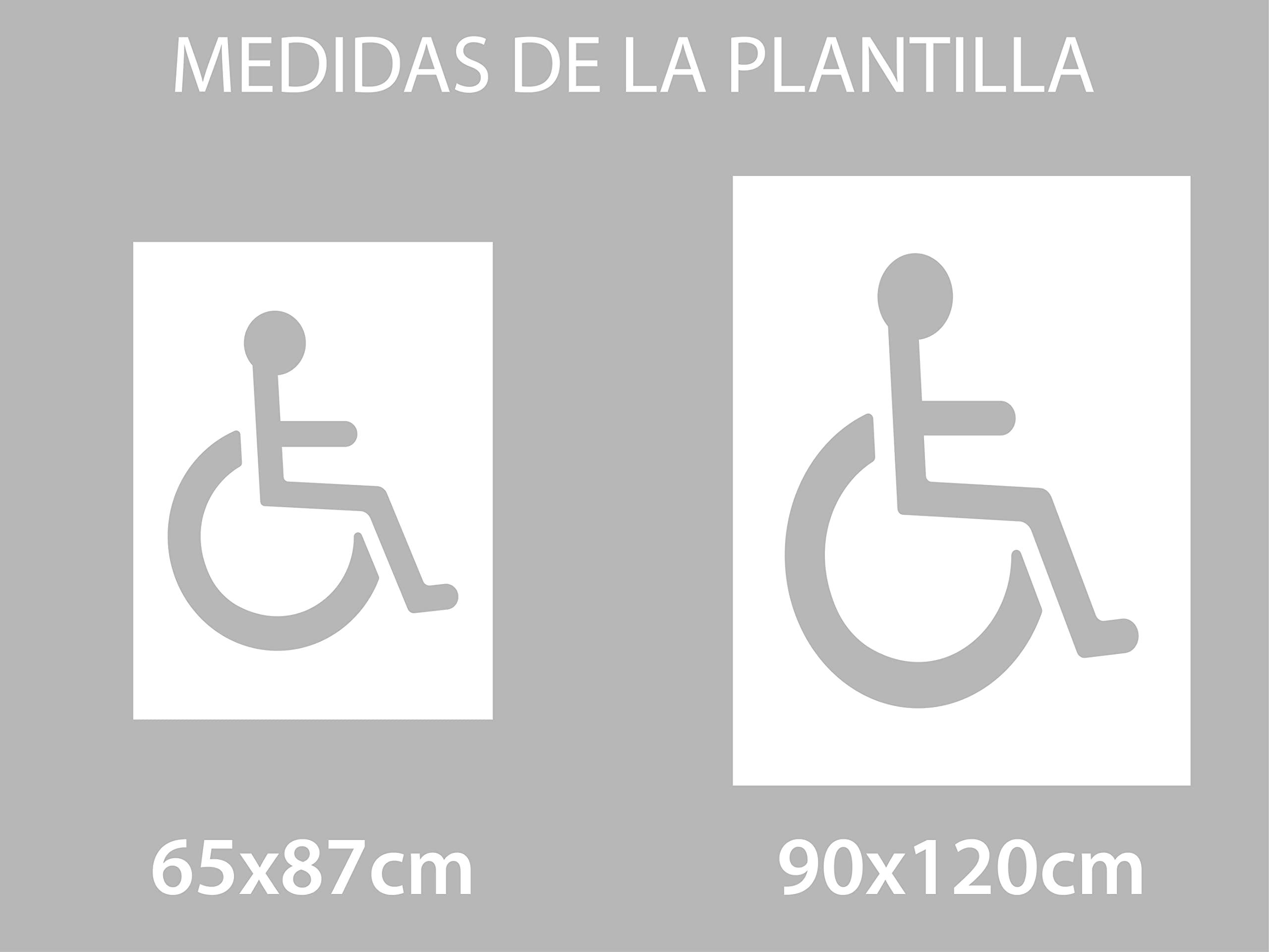 Oedim Plantilla para Suelo Señalización Discapacitados, 65x87cm, Fabricado en Polipropileno blanco opaco 800 µ, Plantilla para Pintar Suelo, Económico, Ligero