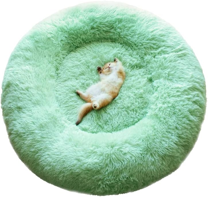Patas Lague Calming Donut Dog Bed Cat Bed for Small Medium Large Dogs and Cats Anti-Anxiety Plush Soft and Cozy Cat Bed Warming Pet Bed…