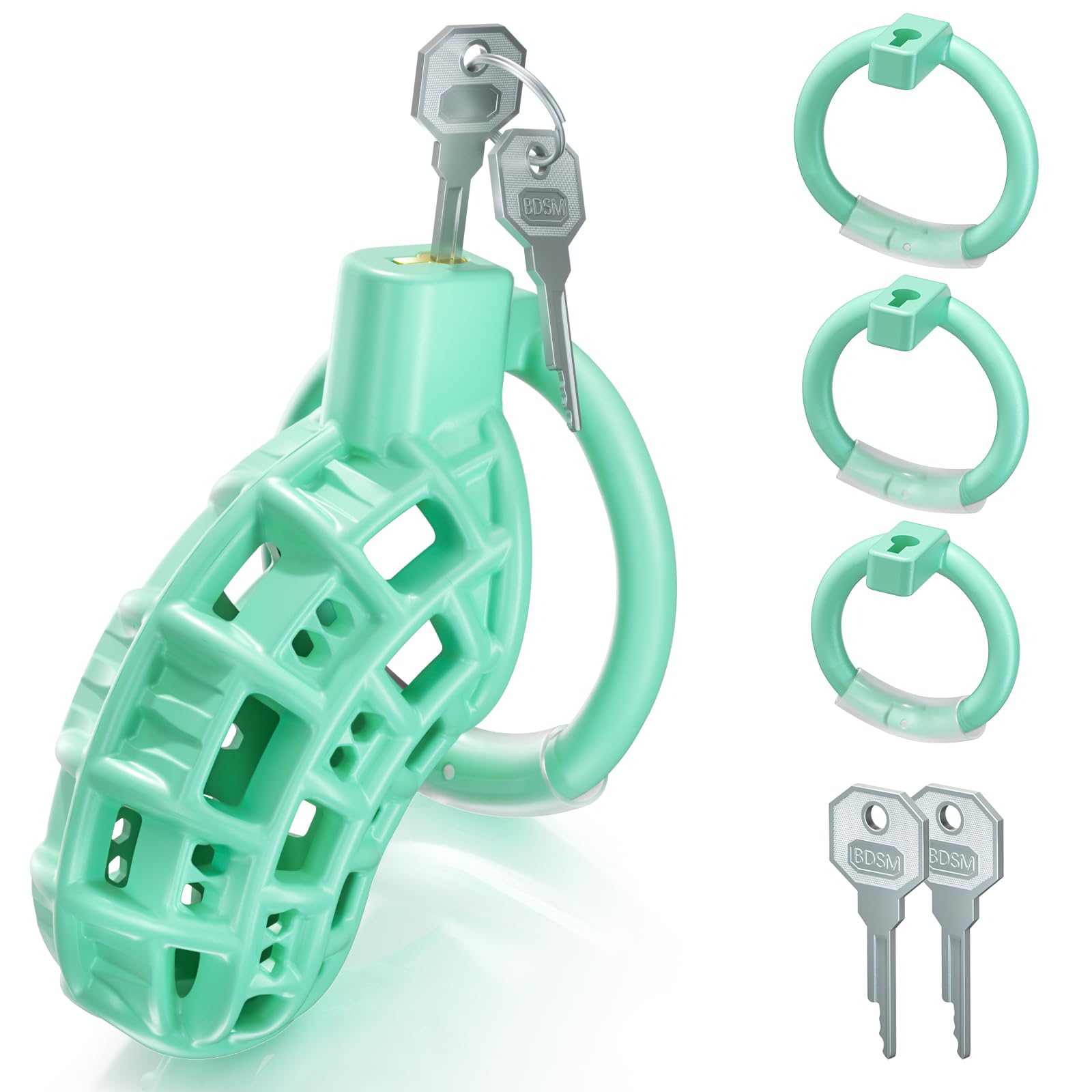 Leggero Gabbia Pene Sex Toy Uomo - Gabbia di Castità Maschile con 3 Anelli per il Pene Rimovibili per Prevenire L'erezione, Traspirante Chastity Cage Gay Sex Toys per BDSM Bondage Giocattoli Erotici