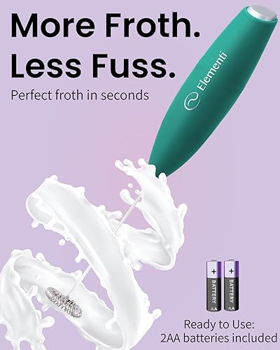 Miniatura 3 de Elementi Varita espumadora de leche (pilas incluidas)  Batidor de Matcha eléctrico  Mezclador de bebidas para batidos de proteínas  Varita