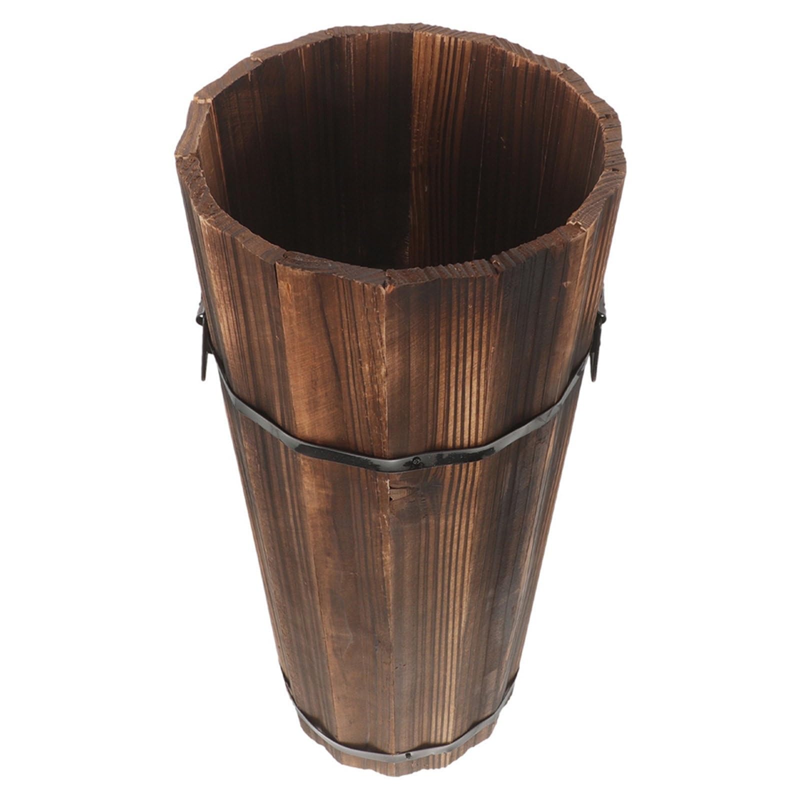 PSNKLMM Wood Umbrella Stand Vintage Style Finish Entryway Organizer Cane Fan Holder Indoor Storage Bucket