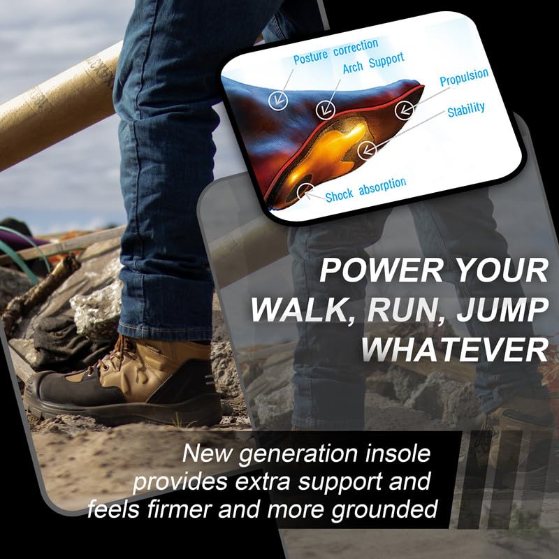 ROCKROOSTER Woodland - Men's 8" Waterproof Work Boots for Landscaping, Maintenance, Transportation and Utilities, Composite Toe, EH AK869 5