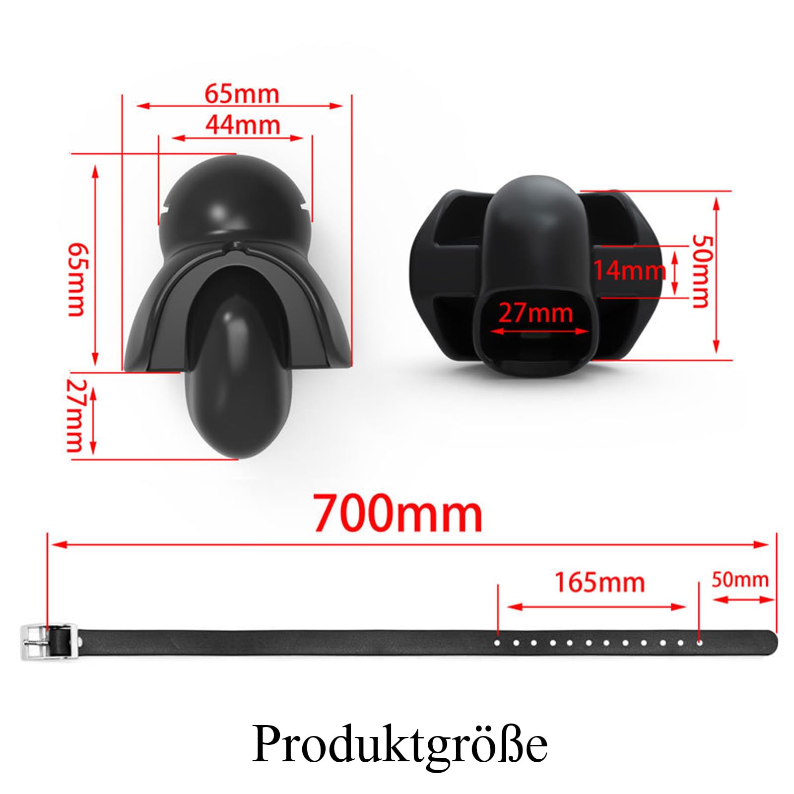 Bâillon Boule en Silicone,Respirant Gag Open mouth gag Sex mouth plug,pour Jeux Sexuels Jouet bouche (Noir)