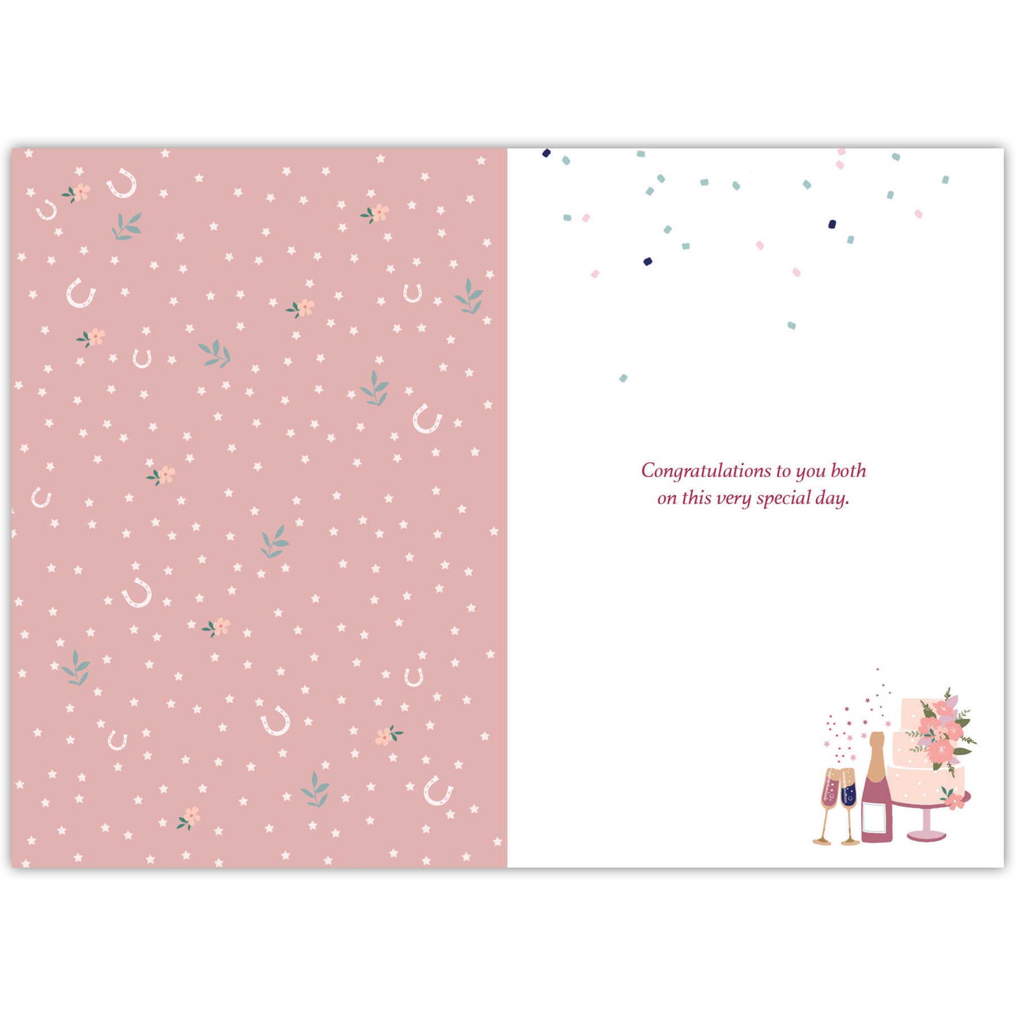 2025 Wedding Card For Couples – Married In 2025 Congratulations Card With Champagne Cake And Confetti Design – Blank Inside With Kraft Envelope – Elegant Engagement Or Newlywed Greeting Card - View #3