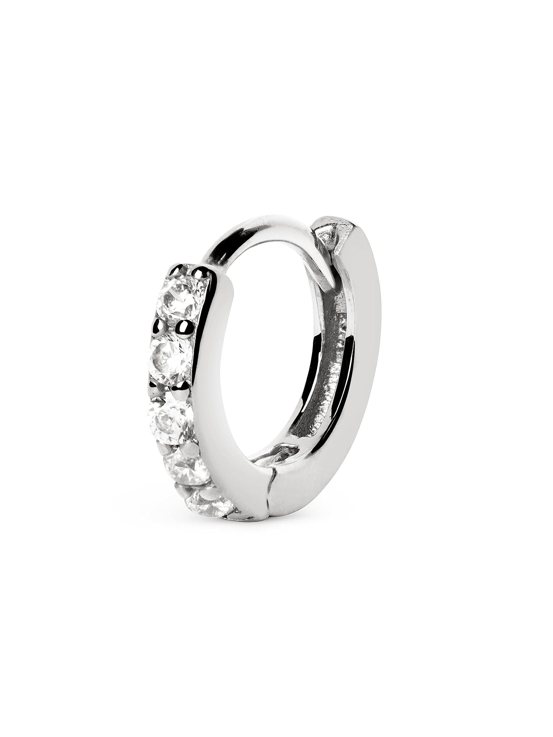 SINGULARU Pendiente Suelto Aro Cleo M Plata - Pendiente en Plata de Ley 925 con Acabado Baño de Rodio - Cierre Congo - Pendiente Suelto - Joyas para Mujer - Varios Acabados