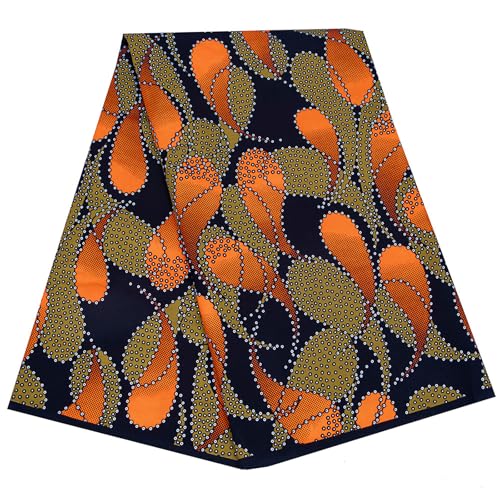Tela africana de poliéster de 6 yardas, tela africana Ankara para costura para manualidades, tela para vestidos de fiesta (estilo 21)