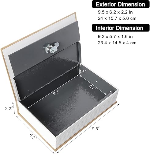 Miniatura 3 de Caja de almacenamiento segura para libros de diversión, lata de seguridad secreta con llave de seguridad, caja de seguridad oculta, contenedores