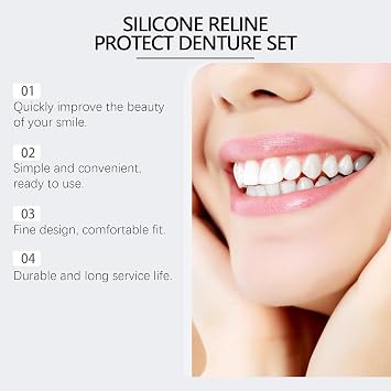 Hydroshape Thermo-Adaptive Smart Full Dentur, Premium Dentures, Silicone Reline Denture Set, for Men and Women (3set)