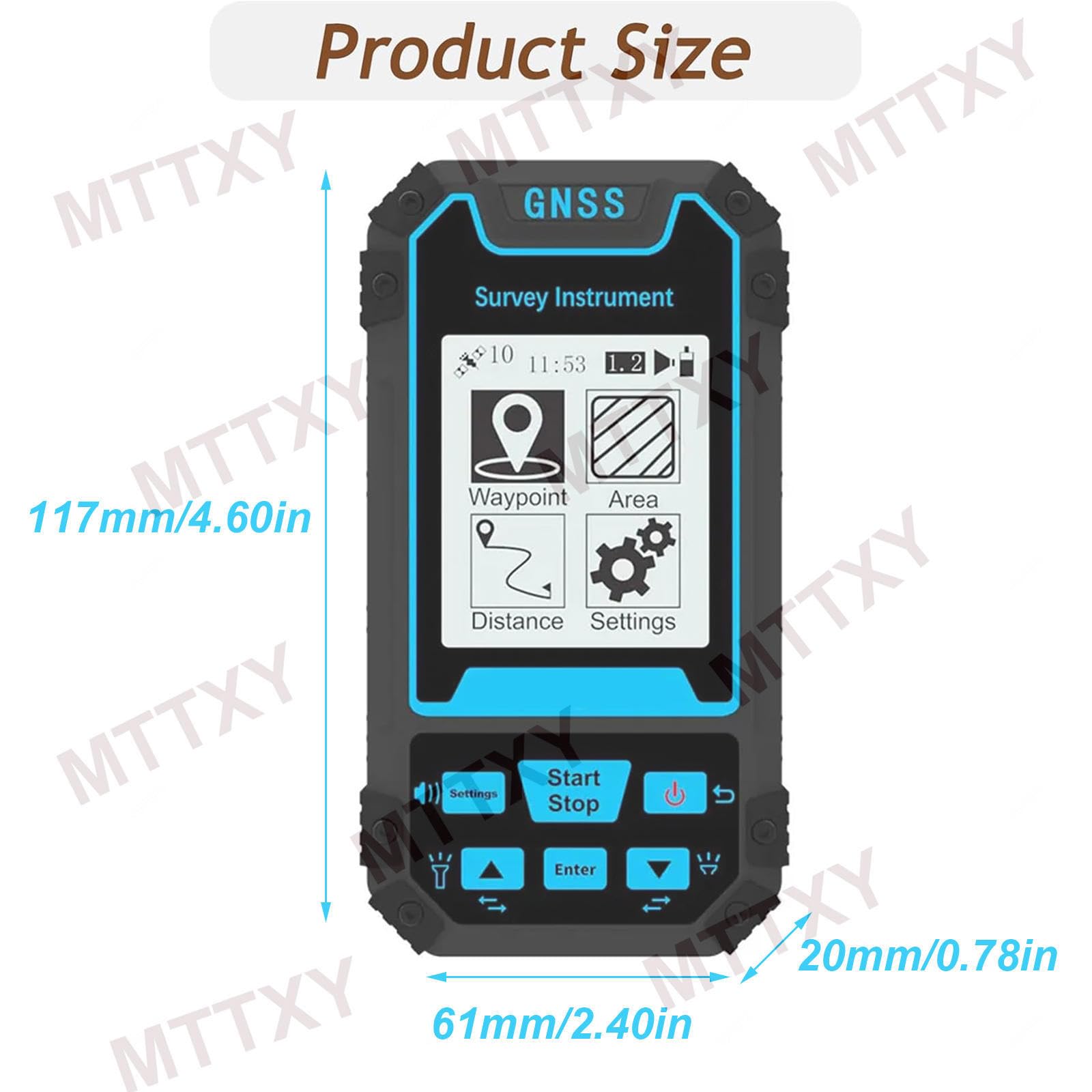 Equipo de topografía GPS de alta precisión, instrumento de medición de terrenos con pantalla de 2,4 pulgadas e interfaz USB, apto para bosques, tierras de cultivo, montañas, minas y lagos.