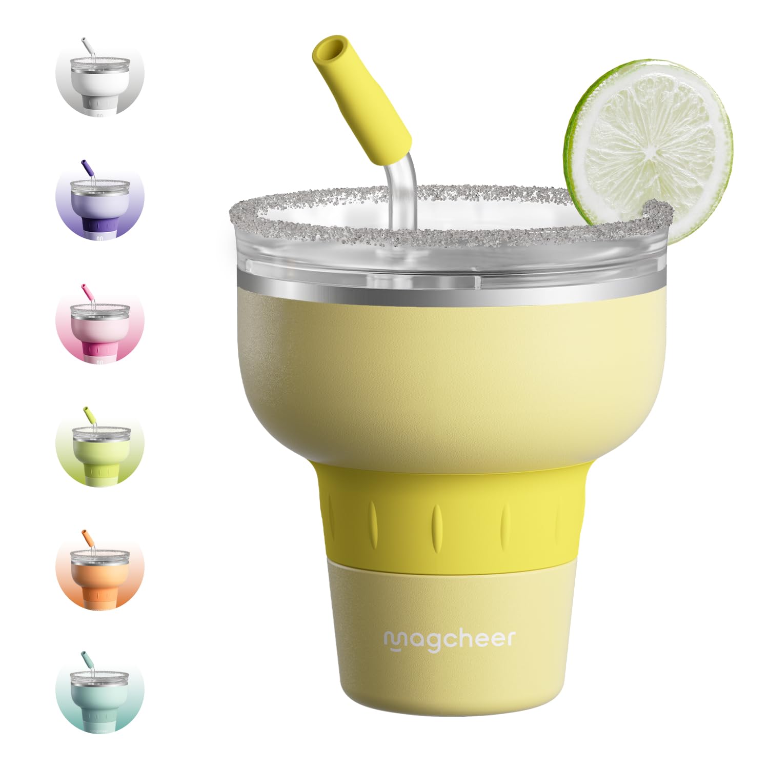 magcheer Insulated Margarita Tumbler with Lid and Straw,473ml(Butter) โ image 1