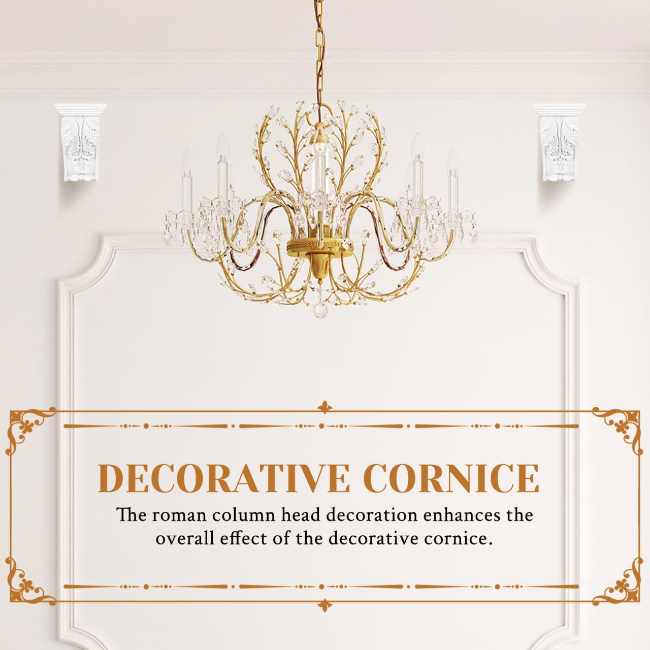 UKCOCO Geschnitzte Corbels im europäischen Stil: dekorative Corbels kleine PU Wand Ecksäule für Zuhause Restaurant Dekor