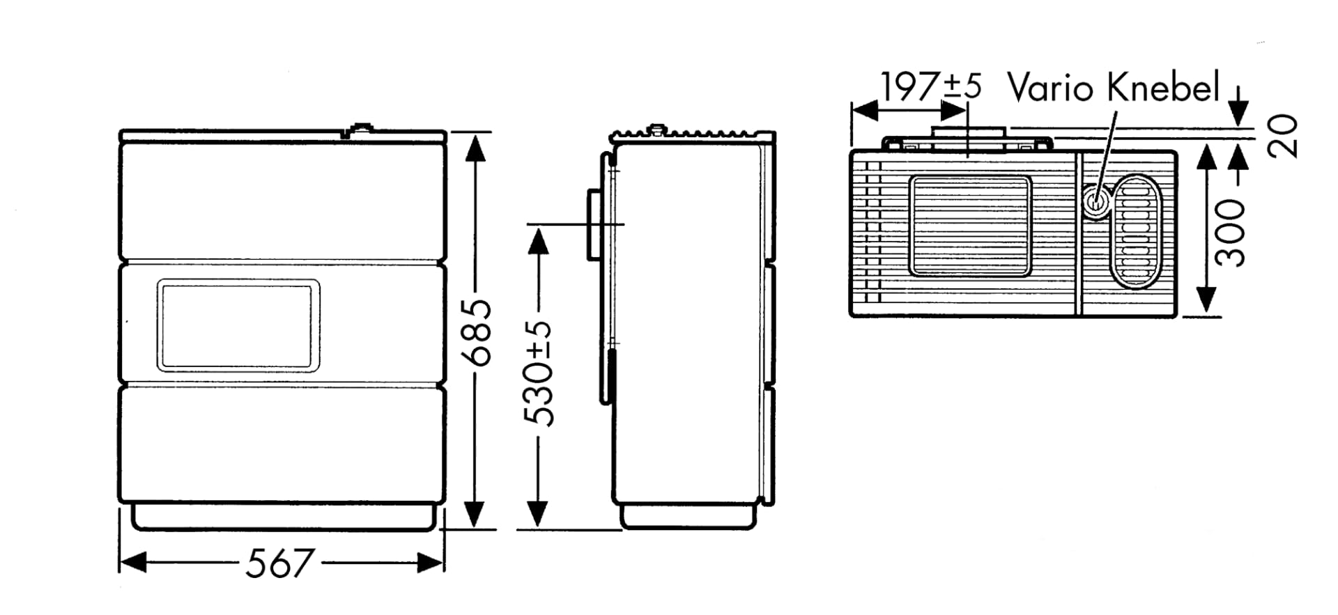 Wamsler OS 4/5 Vario kaschmir Ofen Freistehend Schwarz Öl