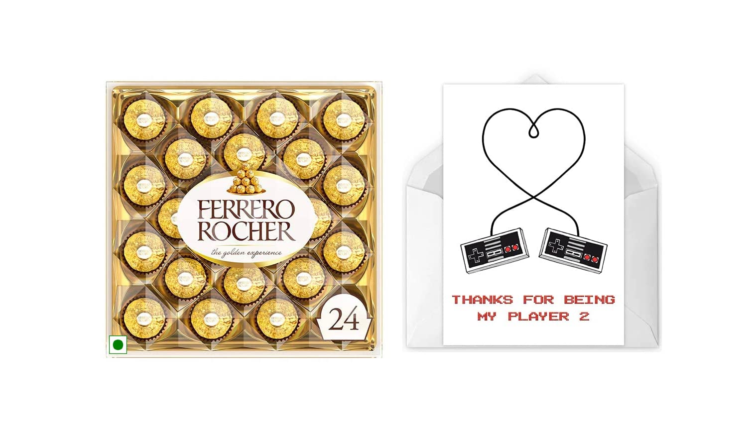 See full amazon price history chart for Vending India X Ferrero Rocher Love / Romance / Valentine Gift Combo - Ferrero Rocher T24 With a Personalised / Customised Greeting Card - ( Thanks for Being My Player 2 ) Vending India X Ferrero Rocher Love / Romance / Valentine Gift Combo - Ferrero Rocher T24 With a Personalised / Customised Greeting Card - ( Thanks for Being My Player 2 ) (B09HR65QPP) Amazon Price History, Amazon Price Tracker