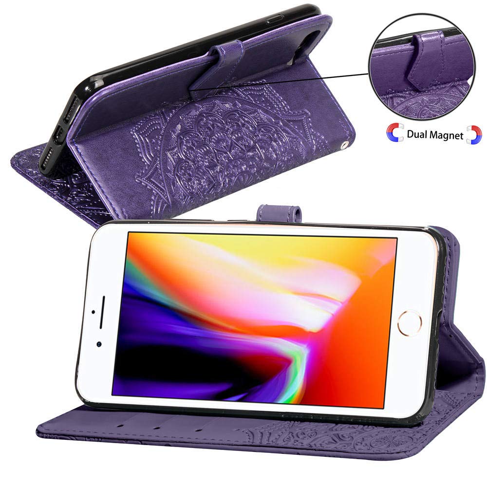 Custodia per iPhone 7 Plus in pelle con supporto per carte di