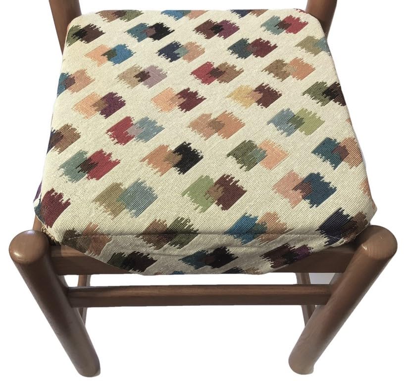 mauro Lot de 6 galettes de Chaise à Rabats, Coussins de chaises Cuisine - Tissu Gobelin - avec ailettes - avec Fermeture éclair - 40 x 40 cm var.131