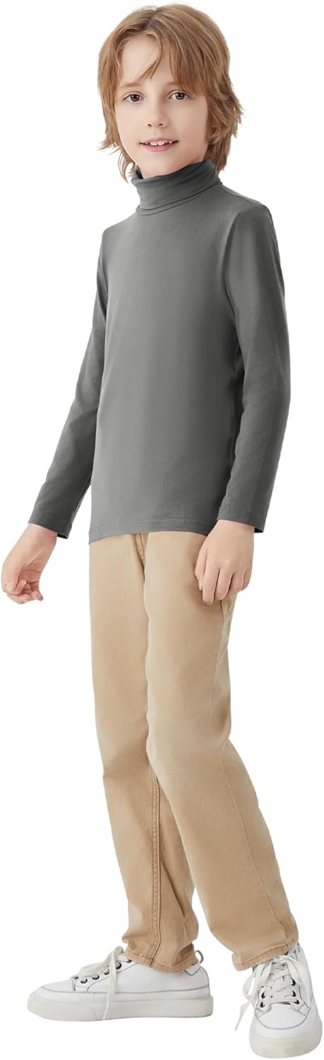 QBK Boys Turtleneck Long Sleeve Thermal Turtle Neck Sweater for Kids 4T-16 Years Soft Warm Under Shirts - Image 5
