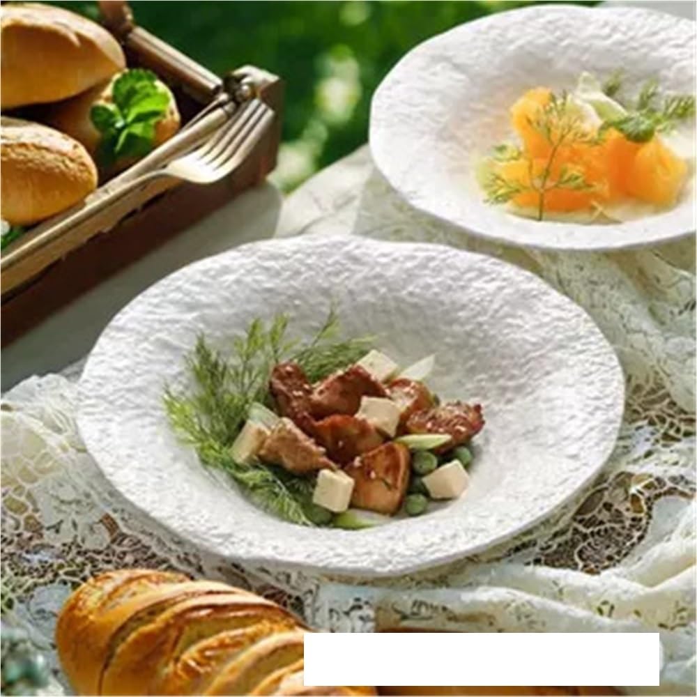 Talerze obiadowe, głębokie ceramiczne talerze do zupy, nieregularne miski do sałatek do użytku domowego, do użytku w restauracji