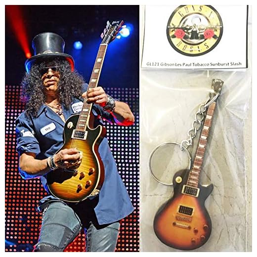 Keychain Guitarra Gibson Les Paul Tobacco Slash Guns N Roses