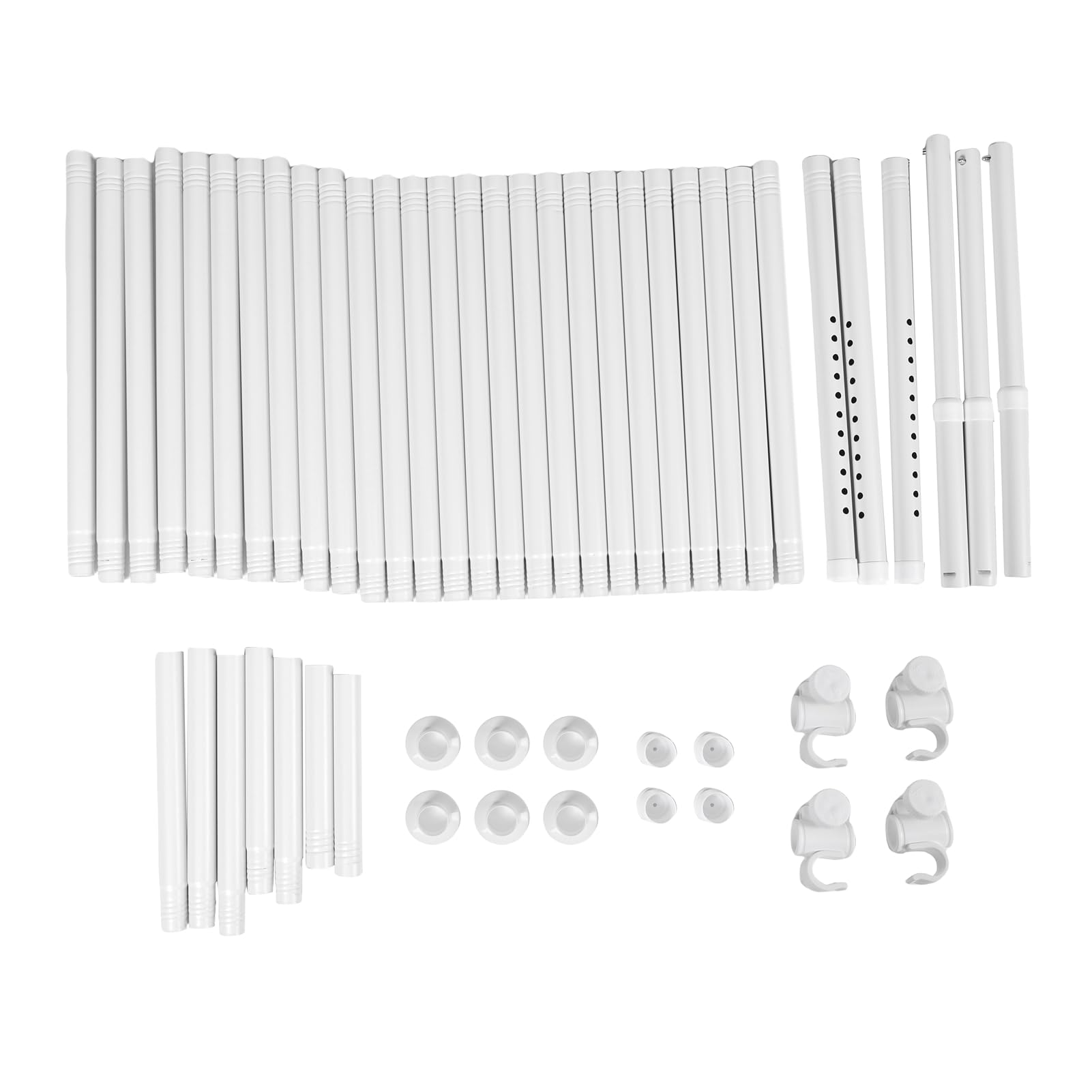 Tringle à Rideau de Séparation de Pièce Réglable du Sol au Plafond, Installation Facile pour Cloison de Pièce dans les Dortoirs et les Bureaux en Acier au Carbone (Blanc mat)
