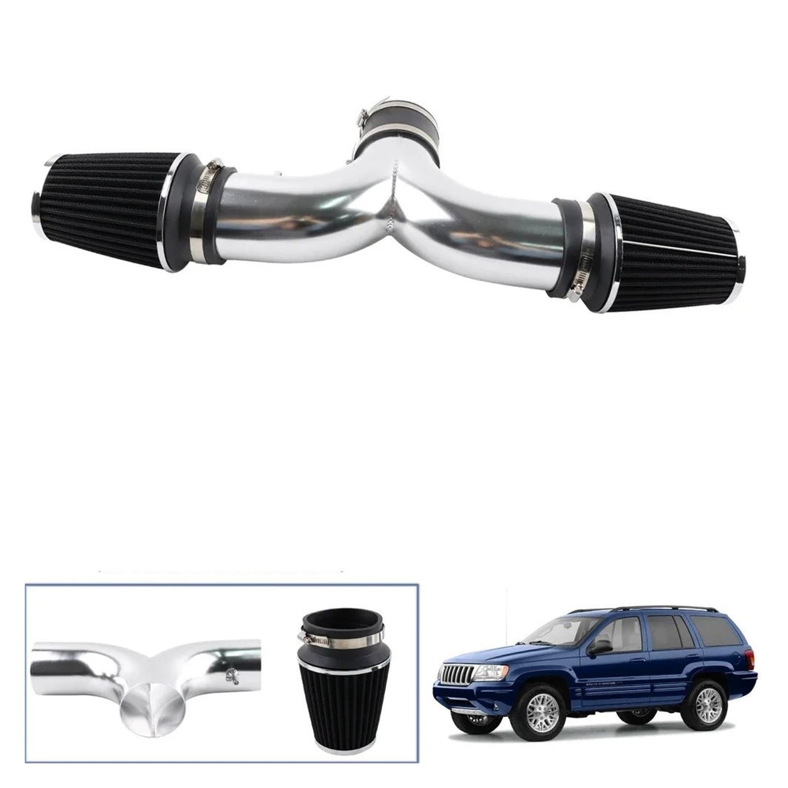 Para Dodge Para Durango Para Dakota Kit De Inducción Entrada Aire Tubo Doble Aluminio Toma Aire Coche