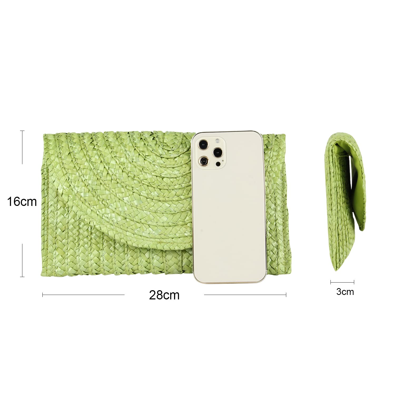 EVEOUT Pochette e Clutch da Donna in paglia intrecciata Pochette estive Borsa per le vacanze al mare