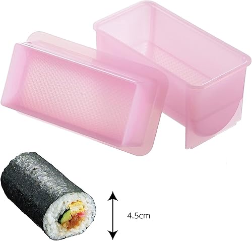 Miniatura 9 de Molde de plástico para hacer sushi, molde de prensa de rollo de arroz, sushi, hosomaki, burrito, antiadherente, sin BPA, naranja (1.6 x 7.9 x 1.5