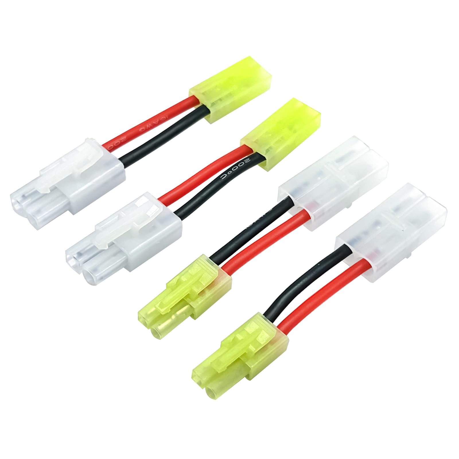 2Pairs RC Adapter Compatible with Large Tamiya Style Plug to Mini Tamiya Plug Adapter 16AWG 5CM Female Male Cable Wire for Airsoft - Image 2