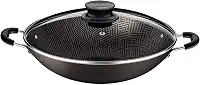 Wok Tramontina Paris em Alumínio com Revestimento Interno e Externo em Antiaderente Starflon Max Chumbo com Tampa de Vidro 32 cm 4,4 L