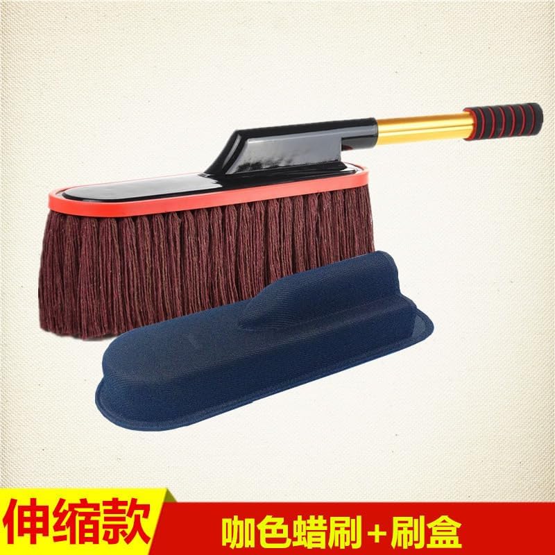 Duster car mop Cotton Thread Wax mop Wax Brush dust Sweeping Cleaning Supplies Cleaning Tools (White Wax Brush Brush Box Duster Wax)