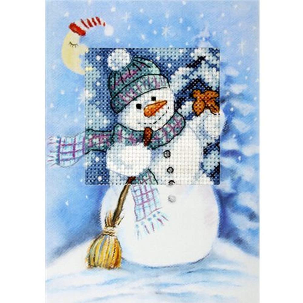 Orchidea Snowman Cross stitch Card Kit